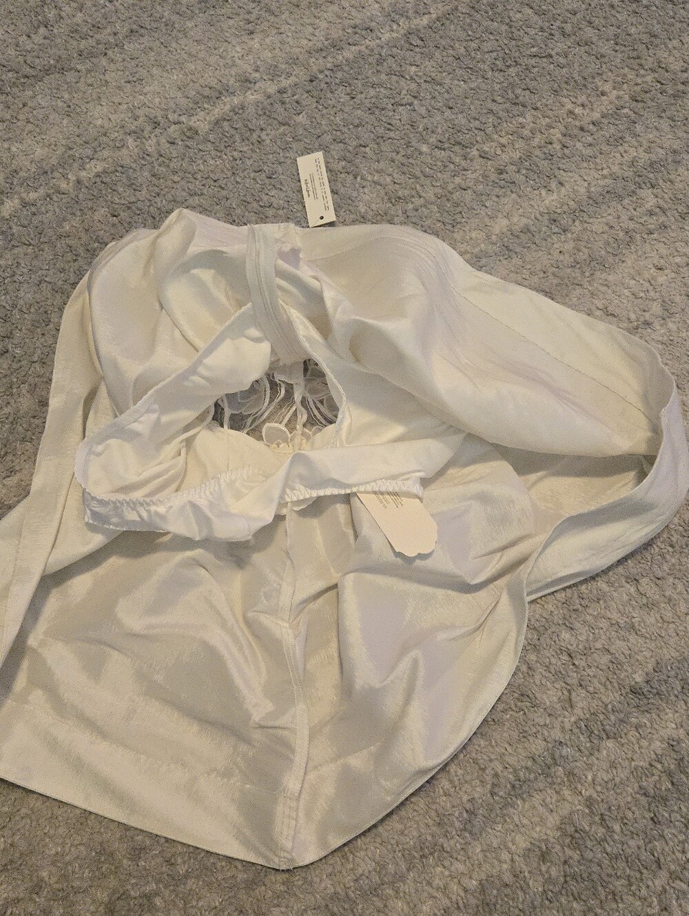For Love & Lemons White "Blushing Blooms" Corset Satin Mini Skirt Skort - Size S - Picture 10 of 10